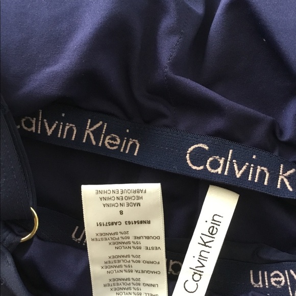 SOLD! Calvin Klein Navy/White Monogram  1 Pc Swim - Picture 3 of 3